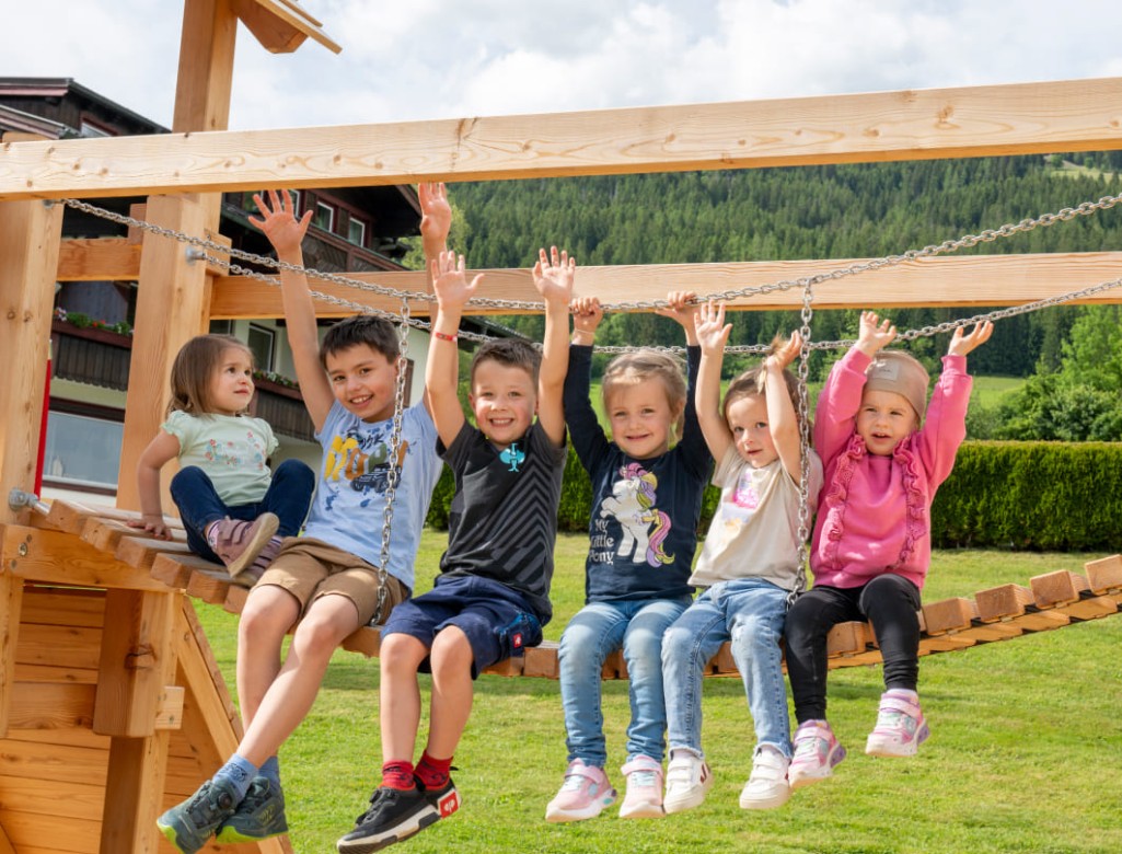 Children have fun in our large playground © Lorenz Masser Photography