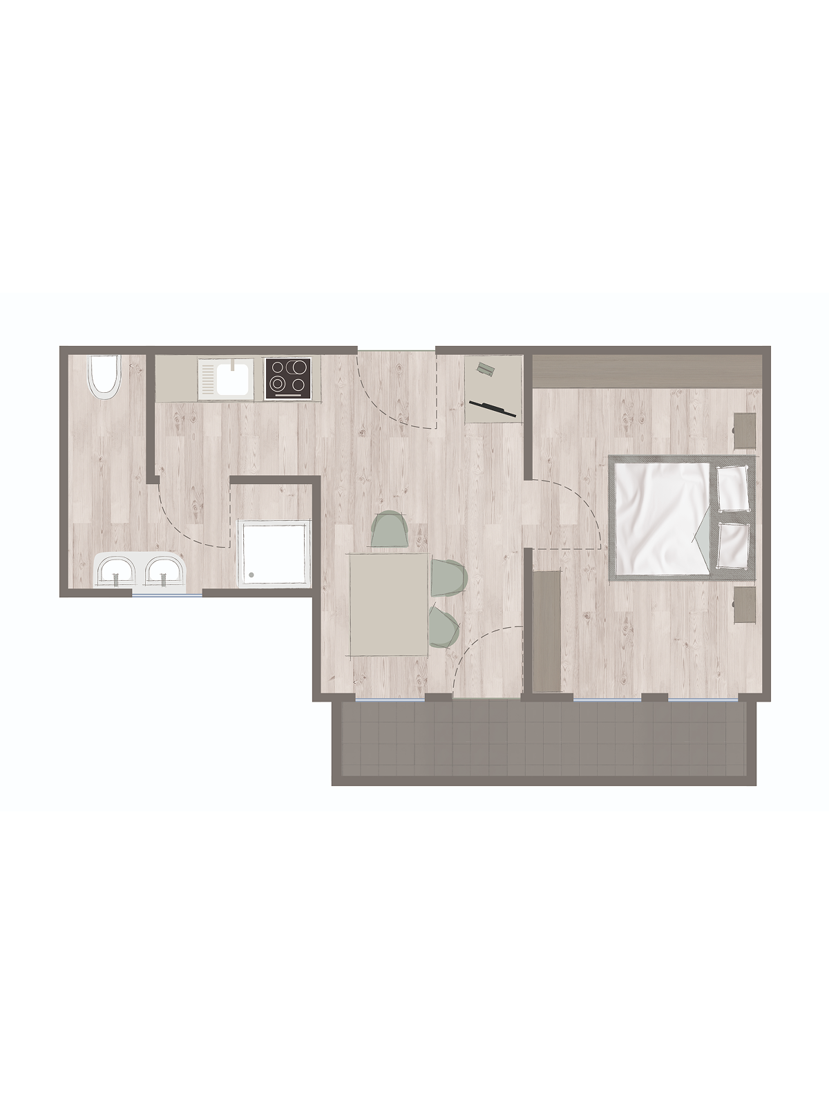 Zimmerskizze der Ferienwohnung am Obersulzberggut