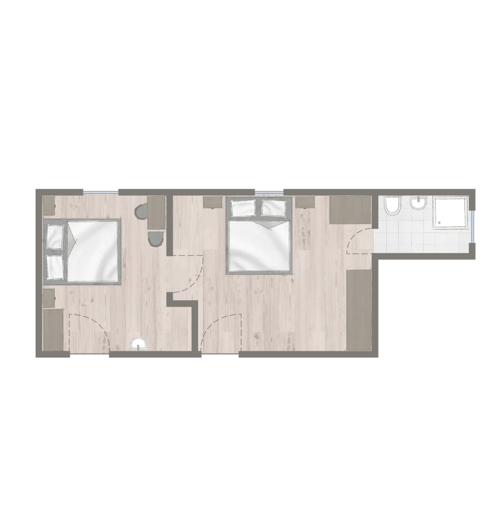 Zimmerskizze der Ferienwohnung am Obersulzberggut