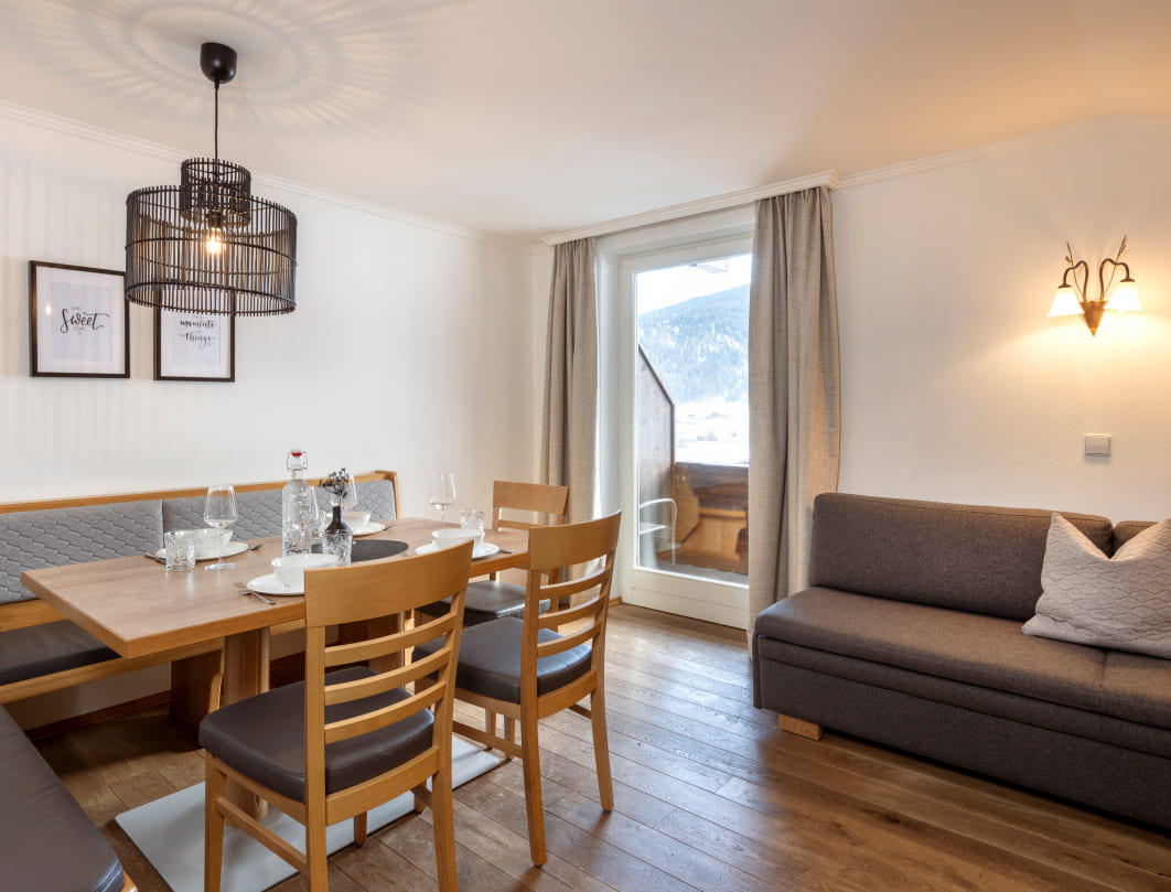 Essbereich in der Ferienwohnung Glockenblume © Lorenz Masser Fotografie
