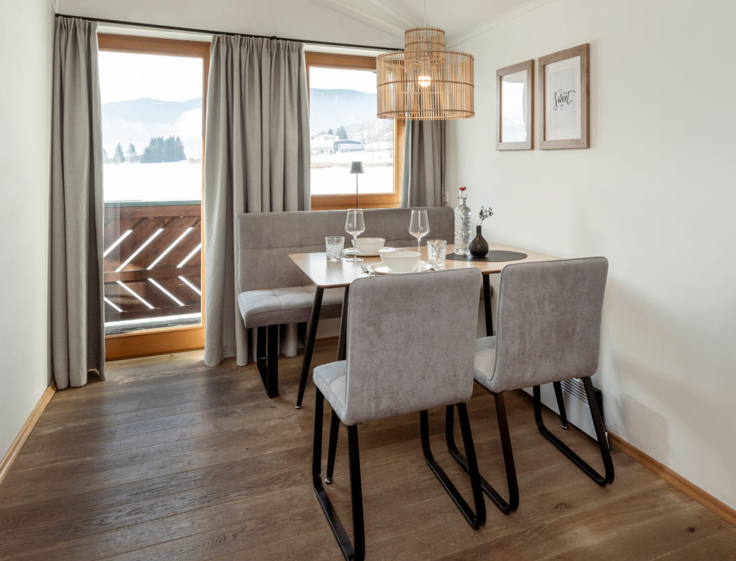 Essbereich in der Ferienwohnung Lavendel © Lorenz Masser Fotografie