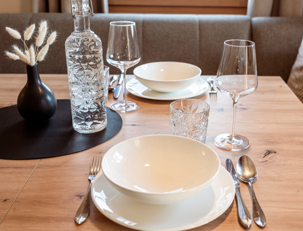 Essbereich in der Ferienwohnung Narzisse © Lorenz Masser Fotografie